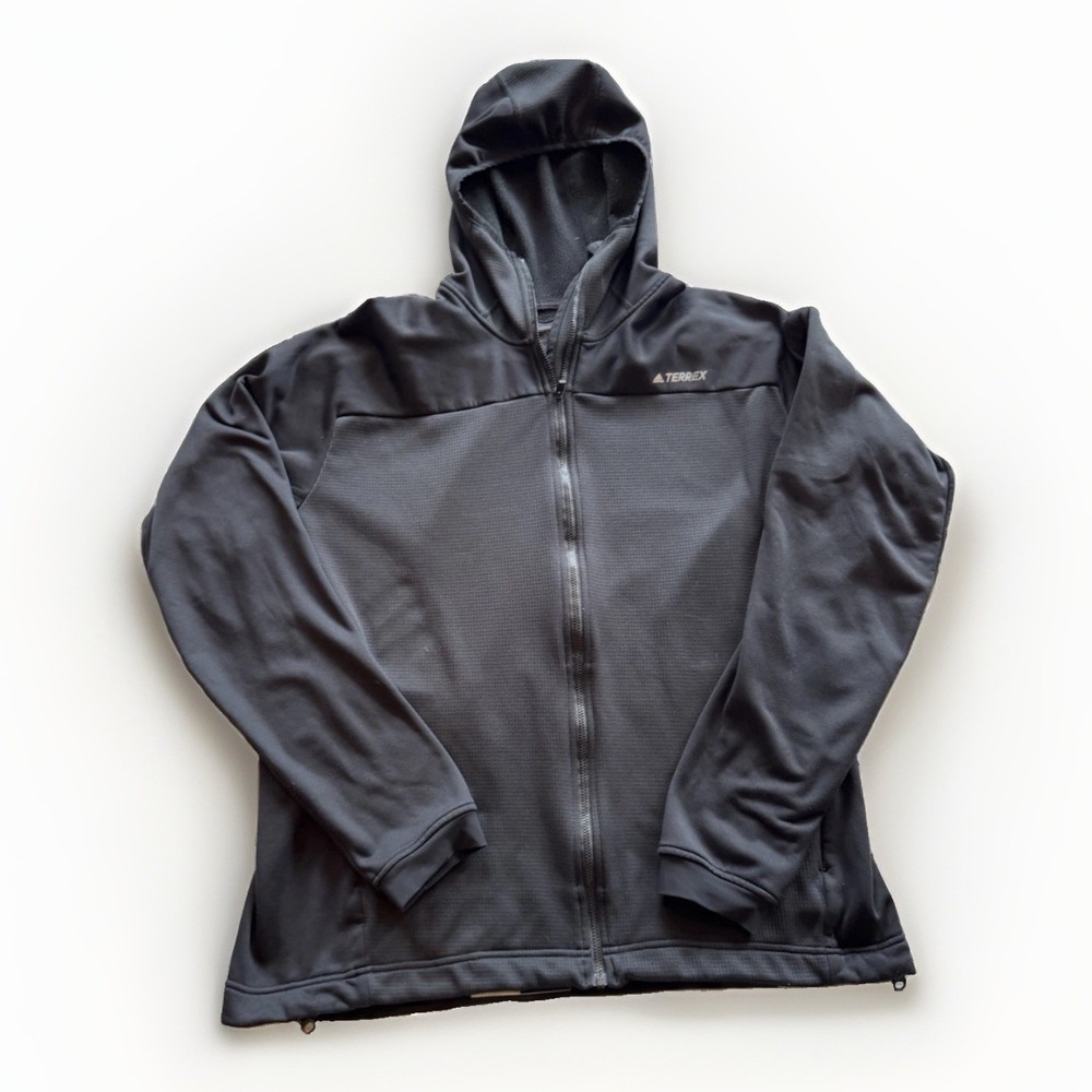 Adidas Terrex ClimaWarm Hooded Full Zip Jacket Black Men's XL Fleece Lined